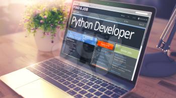 Python Developer - Job Find Concept. 3D Illustration.