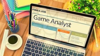 Game Analyst - Job Searching Concept. Hiring Concept. 3D Render.