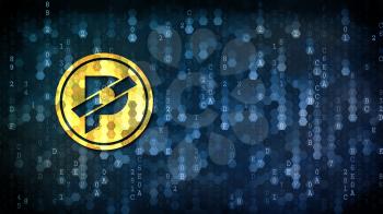 Paccoin - Graphic Symbol on Digital Background. Crypto Currency Concept.