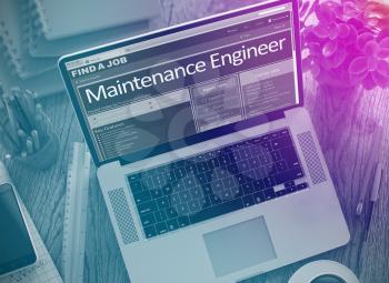 Maintenance Engineer - Job Find Concept. Jobs Concept. 3D Illustration.