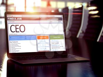 CEO, Chief Executive Officer - Get a New Employment Here. Head Hunting Concept. 3D Rendering.