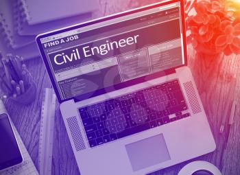 Civil Engineer - Best Opportunity for Career. Find a Job. 3D Illustration.