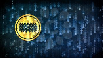Sirin Token - Coin Pictogram on Dark Digital Background. Digital Currency Concept.