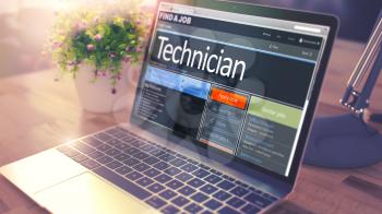 Technician - Job Find Concept. We are Hiring Technician. 3D Render