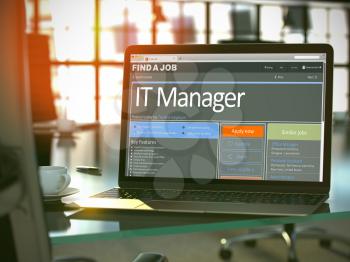 IT Manager - Best Opportunity for Career. Jobs Concept. 3D Rendering.