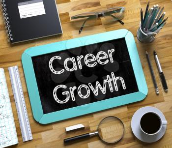 Career Growth Concept on Small Chalkboard. Small Chalkboard with Career Growth Concept. 3d Rendering.