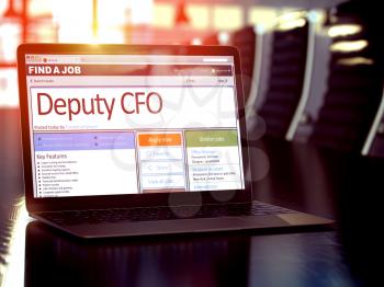 Deputy CFO, Deputy Chief Financial Officer - Job Find Concept. Job Vacancy. 3D Rendering.