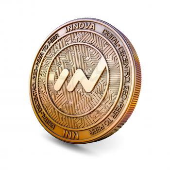 Innova INN - Cryptocurrency Coin Isolated on White Background. 3D rendering.