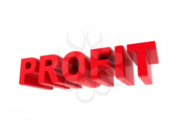 Profit - Red Text Isolated on White. Business Concept.