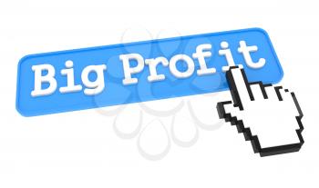 Big Profit Button with Hand Cursor. Business Concept.