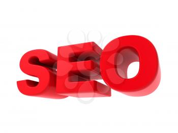 SEO - Red Text Isolated on White. Internet Concept.