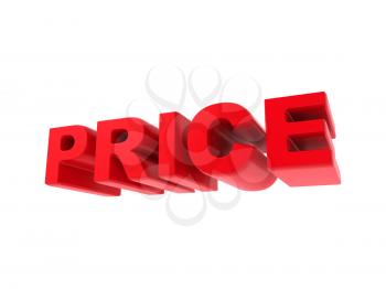 Price - Red Text Isolated on White. Business Concept.