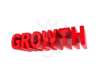 Growth - Red Text Isolated on White. Business Concept.