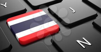 Flag of Thailand - Button on Black Computer Keyboard.