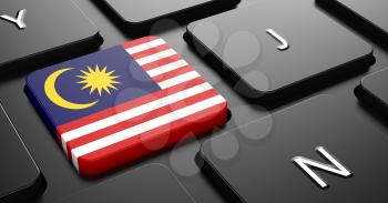 Flag of Malaysia - Button on Black Computer Keyboard.
