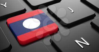 Flag of Laos - Button on Black Computer Keyboard.