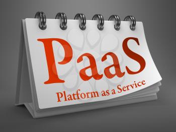 PAAS - Platform as a Service - Red Text on White Desktop Calendar.