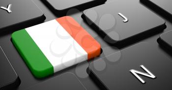Flag of Ireland - Button on Black Computer Keyboard.