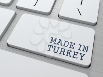 Made in Turkey - Button on White Modern Computer Keyboard.