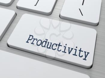 Productivity - Button on White Modern Computer Keyboard.