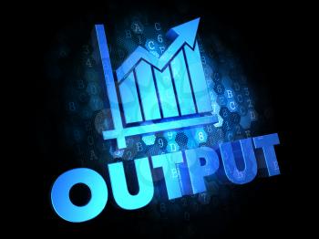 Output with Growth Chart - Blue Color Text on Dark Digital Background.