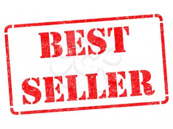 Bestseller on Red Rubber Stamp Isolated on White.