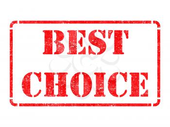 Best Choice on Red Rubber Stamp Isolated on White.
