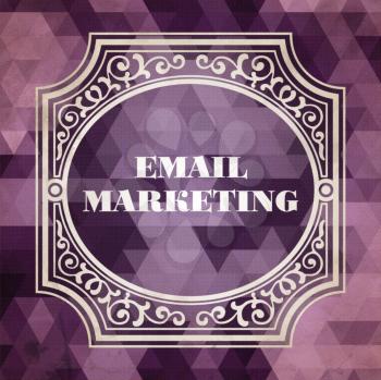 E-mail Marketing Concept. Vintage design. Purple Background made of Triangles.