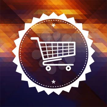 Shopping Concept. Retro label design. Hipster background made of triangles, color flow effect.