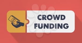 Crowd Funding Concept in Flat Design with Long Shadows.