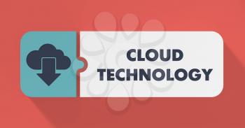 Cloud Technology Concept in Flat Design with Long Shadows.