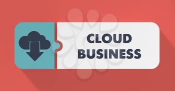 Cloud Business Concept in Flat Design with Long Shadows.