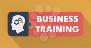 Business Training Concept in Flat Design with Long Shadows.