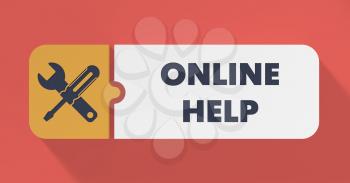 Online Help Concept in Flat Design with Long Shadows.