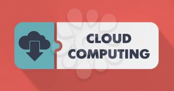 Cloud Computing Concept in Flat Design with Long Shadows.