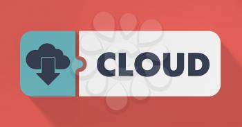 Cloud Concept in Flat Design with Long Shadows.