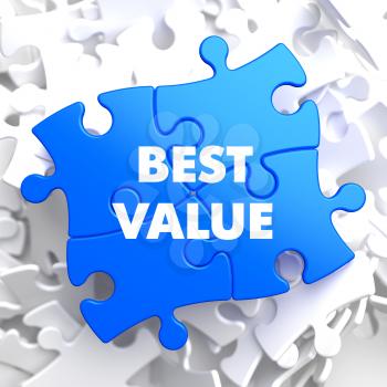 Best Value on Blue Puzzle on White Background.