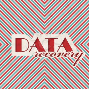 Data Recovery Concept on Red and Blue Striped Background. Vintage Concept in Flat Design.