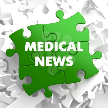 Medical News  on Multicolor Puzzle on White Background.