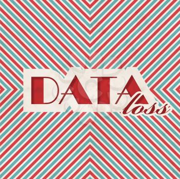 Data Loss Concept on Red and Blue Striped Background.