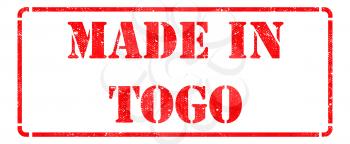 Made in Togo - Inscription on Red Rubber Stamp Isolated on White.
