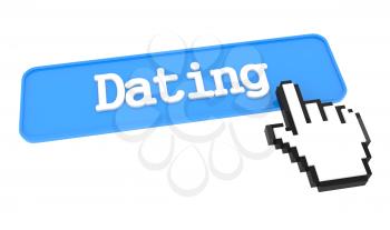 Dating Button with Hand Cursor. Business Concept.