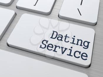 Dating Service Concept. Button on Modern Computer Keyboard. 