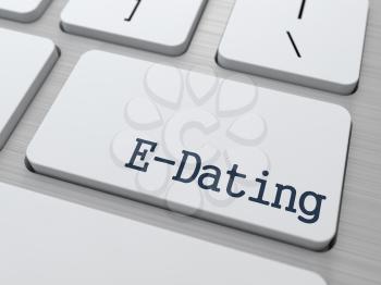 E-Dating on White Keyboard Button on Computer Keyboard.