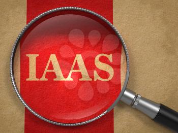 IAAS Inscription Through a Magnifying Glass on a Red-Brown Background