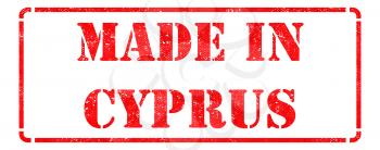 Made in Cyprus inscription on Red Rubber Stamp Isolated on White.