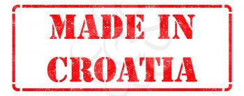 Made in Croatia - inscription on Red Rubber Stamp Isolated on White.