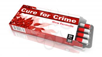 Cure for Crime - Orange Open Blister Pack Tablets Isolated on White.