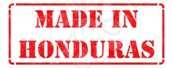 Made in Honduras - inscription on Red Rubber Stamp Isolated on White.
