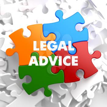 Legal Advice on Multicolor Puzzle on White Background.